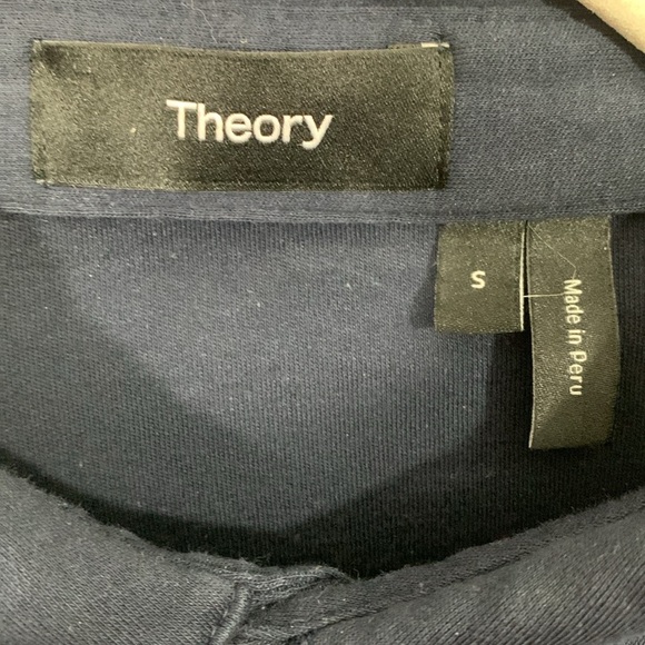 Theory Navy Blue Long Sleeve Polo Shirt size S - Picture 2 of 9